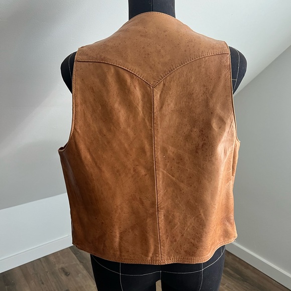 Brown Beau Geste Leather Vest M - Picture 4 of 5